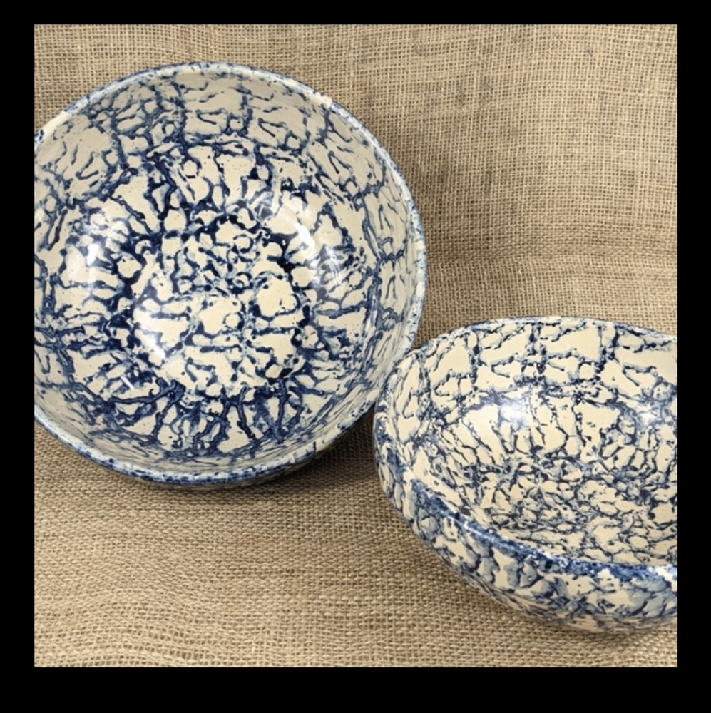 VTG SET 2 MIXING BOWLS MARSHALL POTTERY STONEWARE